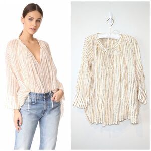 Mes Demoiselles Gloria Gold Stripes Tunic Blouse
